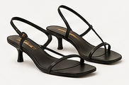 Black Strappy Heeled Sandal
