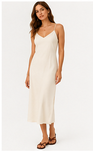 Ivory Slip Midi Dress