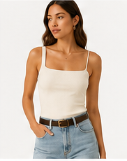Ivory Square Neck Tank