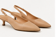 Nude Slingback Kitten Heel