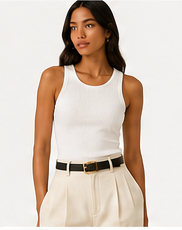 White Ribbed Muscle Tank
